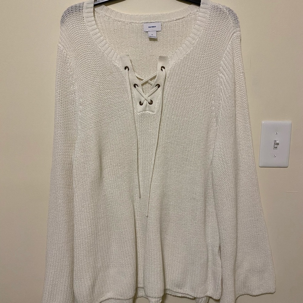 Women’s bell sleeve tie sweater